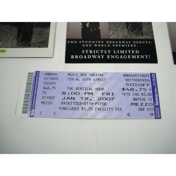 The Vertical Hour Playbill 2007 The Music Box Ticket Julianne Moore Bill Nighy - Picture 2 of 11